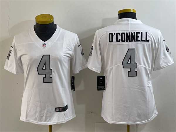 Youth Las Vegas Raiders #4 Aidan OConnell White Color Rush Limited Football Stitched Jersey